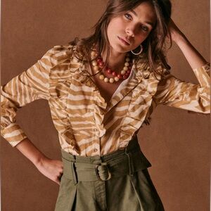 NWT | Sézane Jane Shirt in Zebra Print